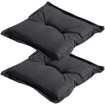 Set 2 cuscini da giardino 50x50 cm neri – cuscini per sedia spessi 7 cm con protezione UV – Imbottitura confortevole SG-20 – Design moderno senza lacci – Mix cotone