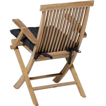 Preview: Coussin de chaise matelassé 46x46 cm noir – Coussins d’assise confortables pour chaises de cuisine et de jardin – Épaisseur 8 cm – Protection UV – Avec liens de fixation