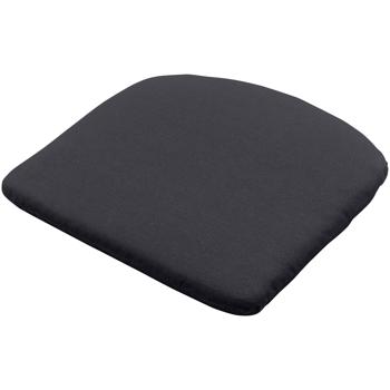 Preview: Lot de 2 coussins de chaise 46 x 48 cm noir – coussins d’assise confortables pour chaises de salle à manger et de jardin – épaisseur 4,5 cm – protection UV – avec liens de fixation – garnissage SG-20