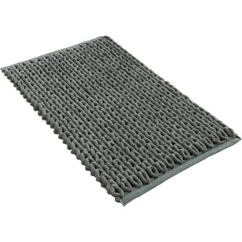Preview: Tapis de bain premium 80x50 cm vert cèdre – tapis de douche moelleux au look tricot en relief – tapis de bain antidérapant en mélange de coton