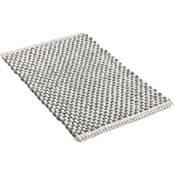 Preview: Tapis de bain 80x50 cm vert-blanc – tapis de douche doux en tissu chenille à effet maille – tapis de bain antidérapant avec part de coton