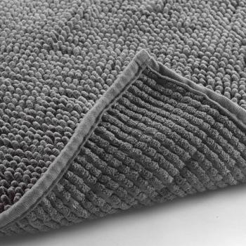 Preview: Tapis de salle de bains moelleux 75x45 cm anthracite – tapis de douche antidérapant avec texture douce en microfibre