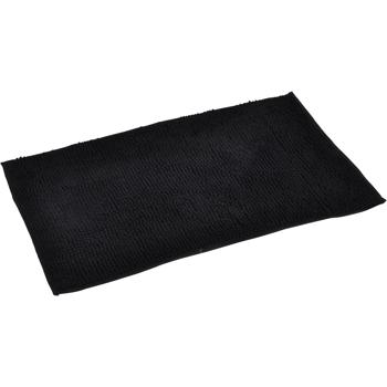 Preview: Tapis de salle de bains moelleux 75 x 45 cm noir – tapis de douche antidérapant avec texture douce en microfibre