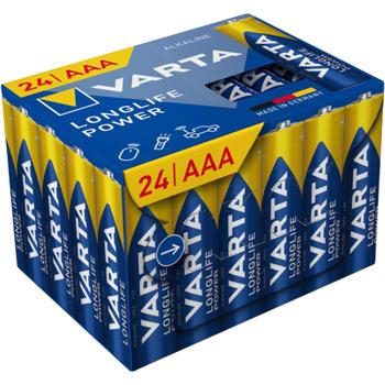 Preview: VARTA Longlife Power Alkaline-Batterien AAA/Micro (LR03) 1.5V - 24er-Pack für Fernbedienungen, Lampen, Spielzeug & Radios - 10 Jahre lagerfähig