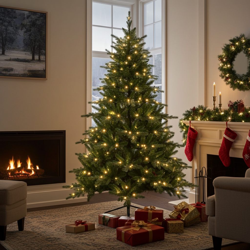 LED Weihnachtsbaum, Kunstbaum mit 290 Lichtern, klappbar, Ø137 x 210 cm