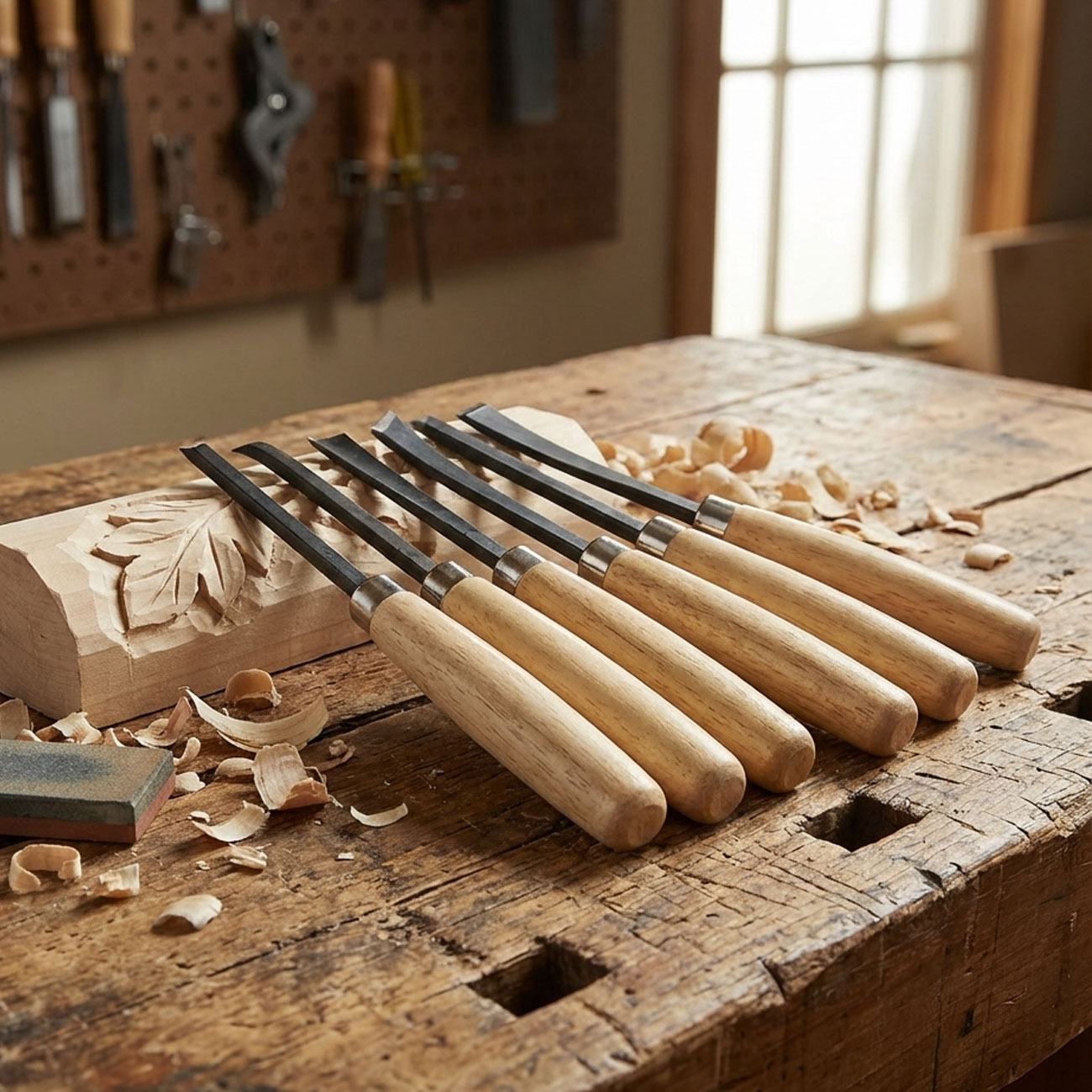 Schnitzwerkzeug-Set, gehärtete Klingen, 6-tlg.