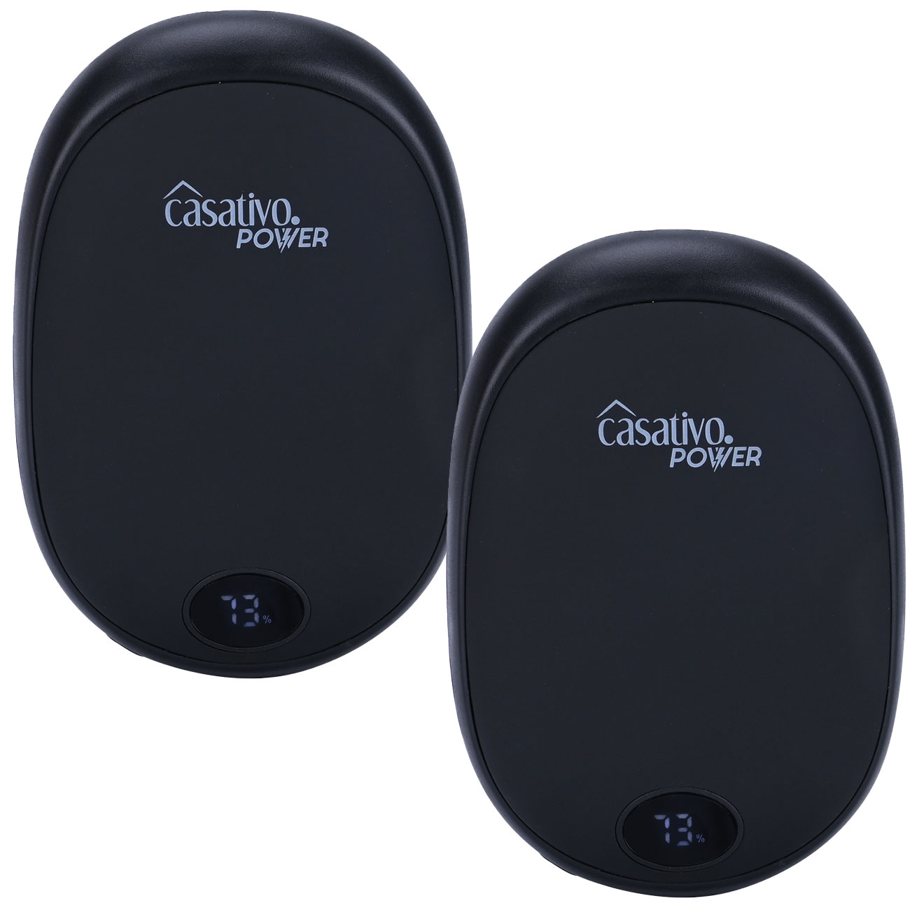 2er-Set 2in1 USB Handwärmer mit Powerbank-Funktion, 10.000 mAh, schwarz