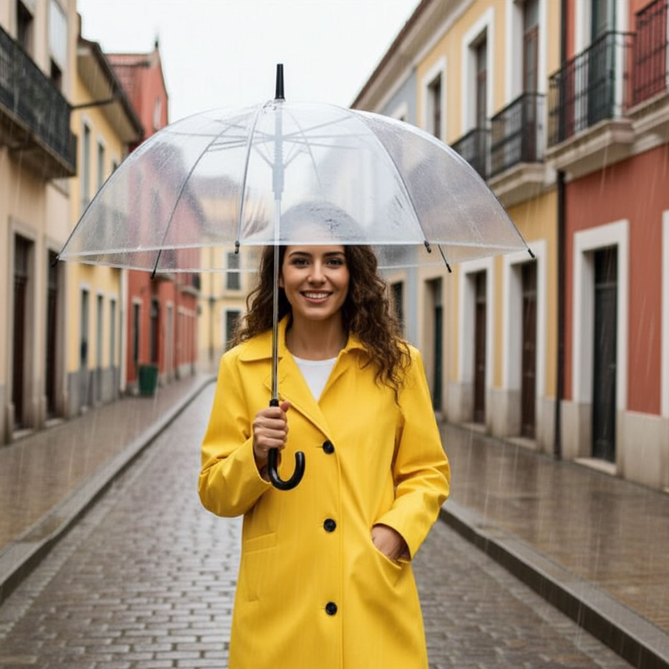 Regenschirm mit Automatiköffnung, transparent, Ø 85 cm