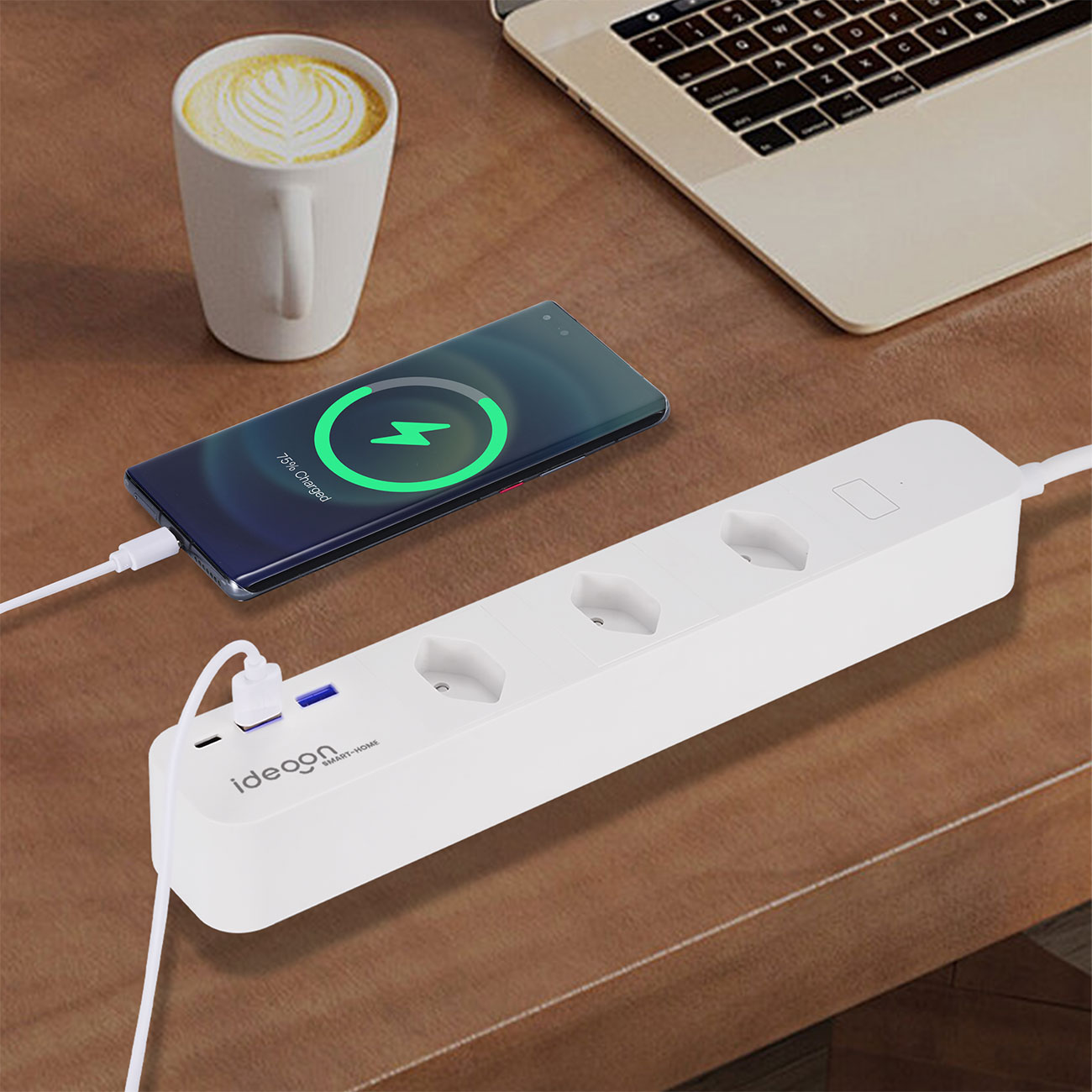 WLAN-Steckdosen-Leiste, SmartHome, 3x USB, Alexa & Google Assistant komp.,10 A