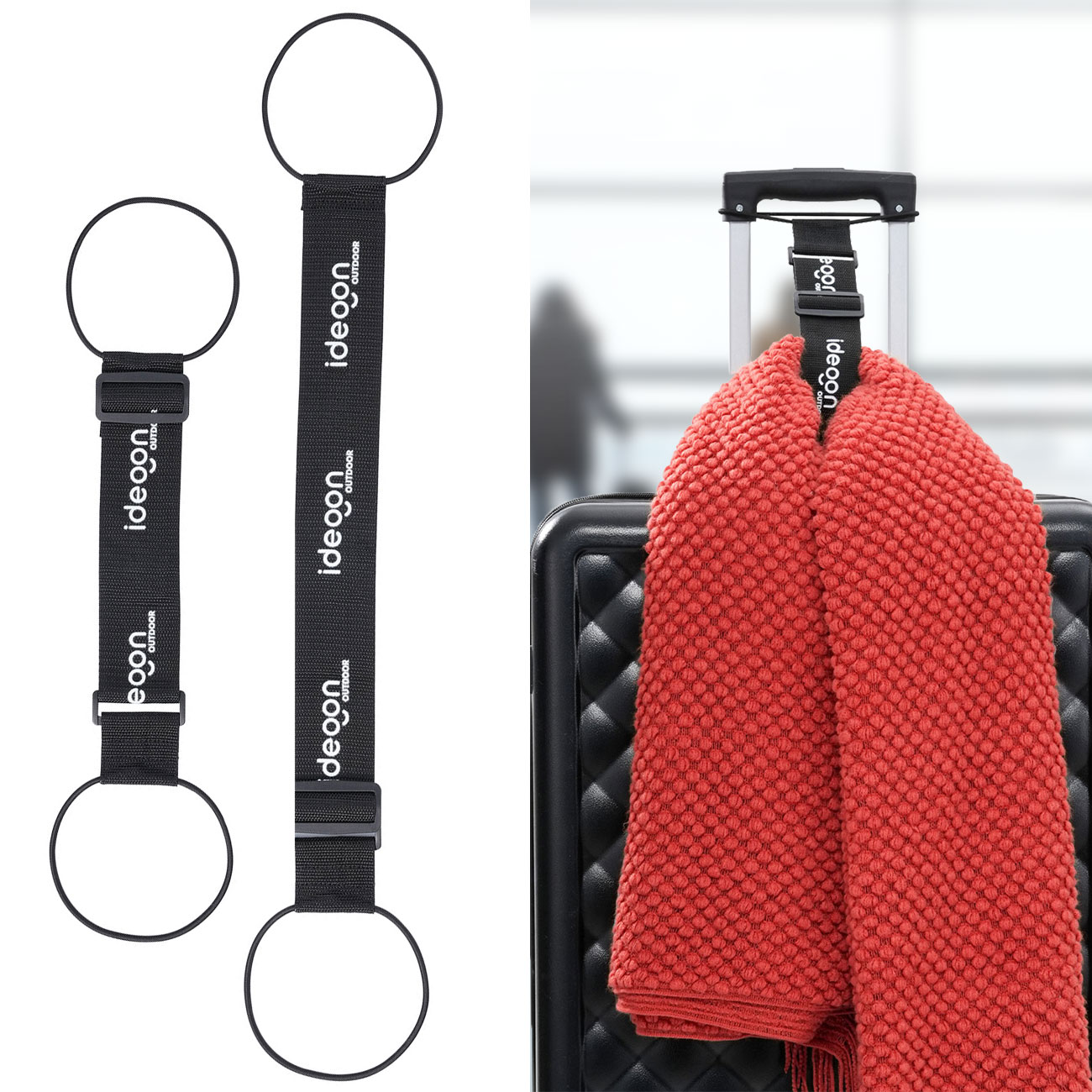 Elastischer Befestigungsgurt für Reise-Gepäck, 2er-Set