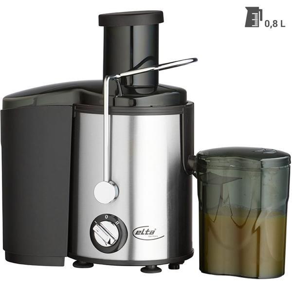 Elektrischer Entsafter mit Edelstahl Micro-Filter, 0,8L, 350W – Obst- und Gemüse-Entsafter in Silber/Schwarz, hochwertiges Design, einfache Bedienung & maximale Saftausbeute