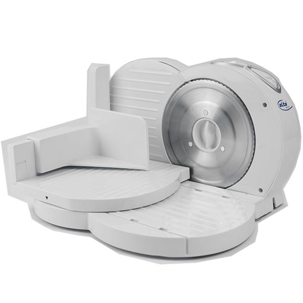 Präzisions-Allesschneider 150W: mühelos Brot, Wurst & Käse schneiden - Stufenlose Schnittstärke, Fingerschutz - Perfekt für Küche & Geniesser