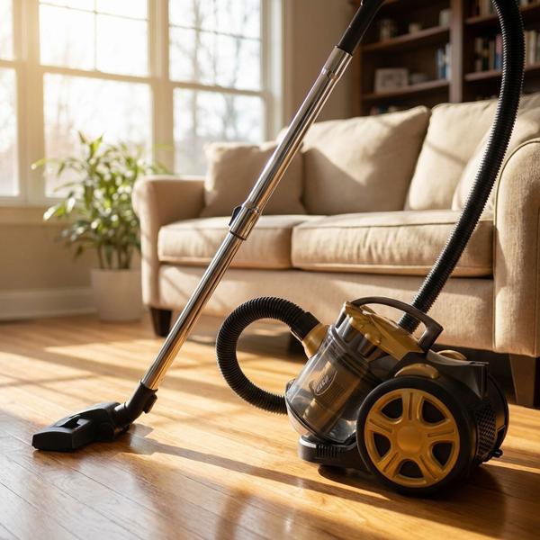 Leistungsstarker Zyklon-Staubsauger: 800W, 2L, beutellos, schwarz-gold, Turbo-Saugkraft für gründliche Reinigung