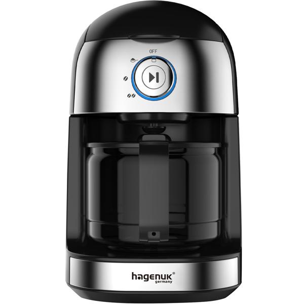 Edle Kaffeemaschine für Kaffeepulver und Kaffeebohnen, 0,5 l: Integriertes Edelstahl Mahlwerk, verschiedene Mahlgrade, für aromatischen Kaffeegenuss