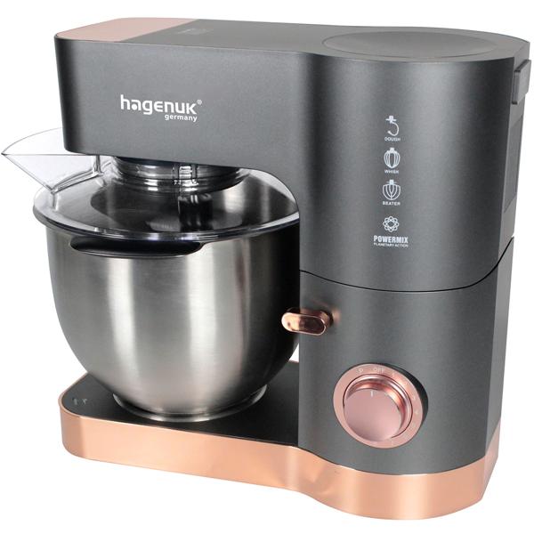 Premium Küchenmaschine 1200W mit 5,5L Schüssel – Elegantes Rührgerät mit Planetenrührwerk, Roségold-Akzenten & Zubehör