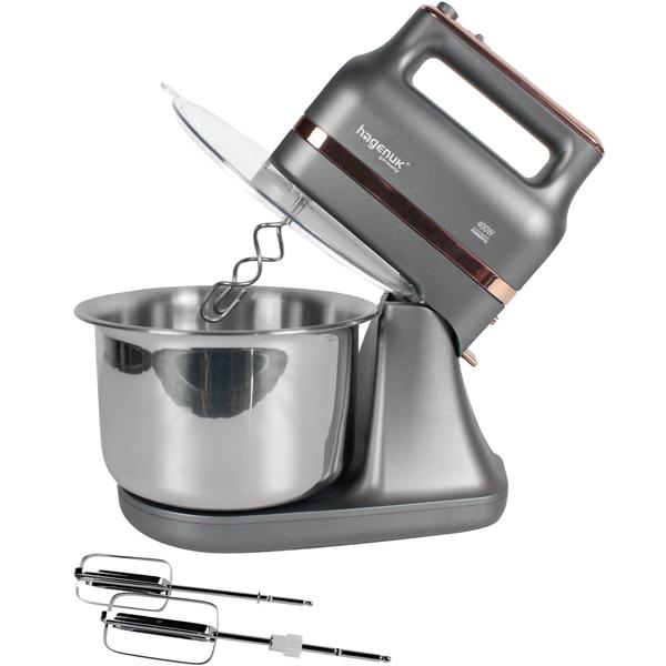 Premium Turbo-Handrührgerät mit 3,5L Edelstahl-Rührschüssel: 400 Watt, Kraftvolles Rühren & Kneten, für Backen & Kochen, leistungsstark & vielseitig