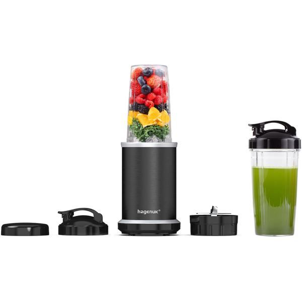 Effizienter Smoothies Maker mit To-Go Becher, 1000 W, schwarz: Für Smoothies & Shakes zuhause und unterwegs, gesunde Ernährung & Sport