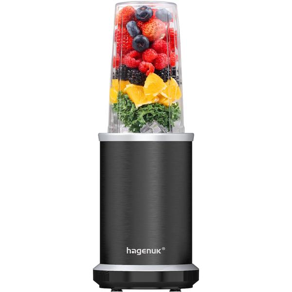 Effizienter Smoothies Maker mit To-Go Becher, 1000 W, schwarz: Für Smoothies & Shakes zuhause und unterwegs, gesunde Ernährung & Sport