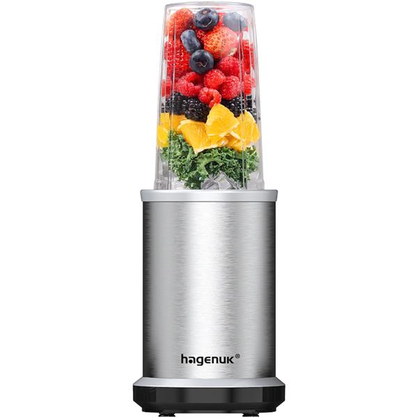Effizienter Smoothies Maker mit To-Go Becher, 1000 W, silber: Für Smoothies & Shakes zuhause und unterwegs, gesunde Ernährung & Sport
