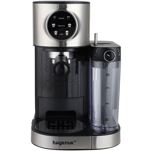 Siebträger Espressomaschine mit Milchaufschäumer & Farbdisplay – Kaffeemaschine 15 bar, 1470W, 1.7L Wassertank, schwarz