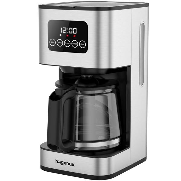 Moderne digitale Filterkaffeemaschine, 1,5 l -Sensor Touch LED Display - Für bis zu 12 Tassen frischen Kaffee, schnell, einfach & mit Warmhaltefunktion 