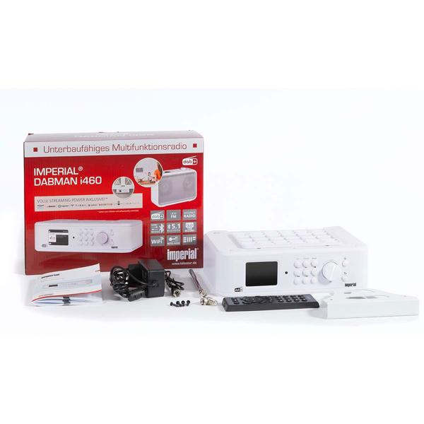 Moderna radio da cucina sottopiano DAB+/FM, bianca, con sistema di allarme di emergenza EWF e display a colori TFT LCD, compatta, sicura e versatile