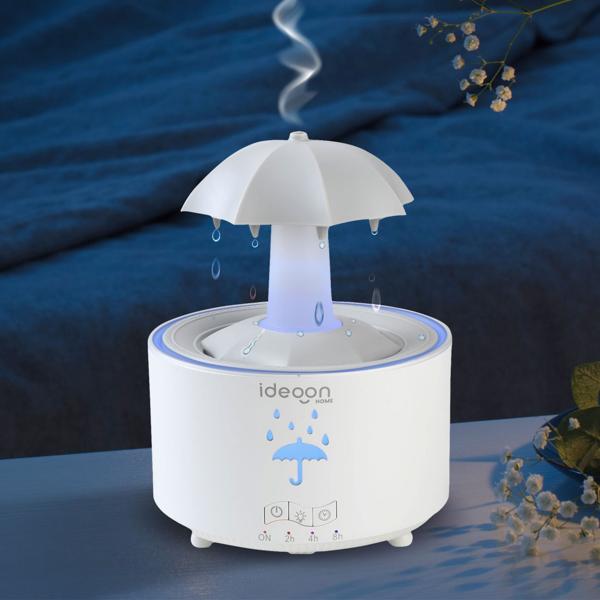 Aroma Diffuser 300ml mit Regenlampe – Schirm Design, 7 Farben LED, Timer & Fernbedienung, Luftbefeuchter zur Aromatherapie & beruhigende Atmosphäre