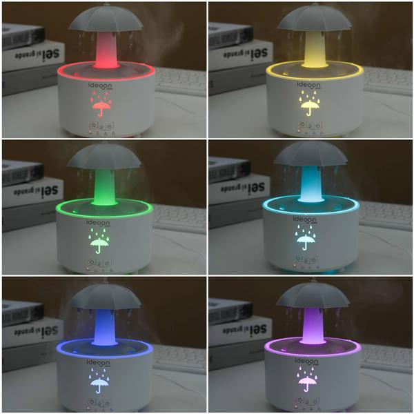 Aroma Diffuser 300ml mit Regenlampe – Schirm Design, 7 Farben LED, Timer & Fernbedienung, Luftbefeuchter zur Aromatherapie & beruhigende Atmosphäre