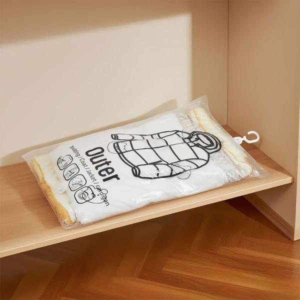 8er-Set Vakuum-Beutel mit Kleiderhaken, 67 x 90 cm: Ein effiziente Kleiderhülle für Bettwäsche & Kleidung - Schützen Sie Ihre Textilien