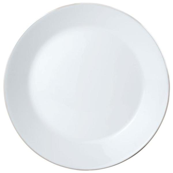 Elegante set di stoviglie 18 pz. (bianco opale, bordo argentato) - in vetro - 6x piatti piani, fondi e da dessert - Senza tempo, di alta qualità, elegante