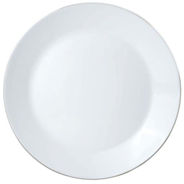 Elegante set di stoviglie 18 pz. (bianco opale, bordo argentato) - in vetro - 6x piatti piani, fondi e da dessert - Senza tempo, di alta qualità, elegante