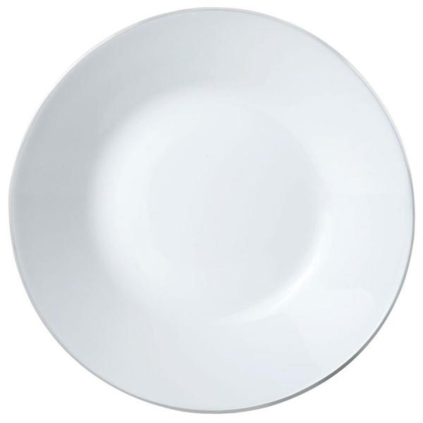 Elegante set di stoviglie 18 pz. (bianco opale, bordo argentato) - in vetro - 6x piatti piani, fondi e da dessert - Senza tempo, di alta qualità, elegante
