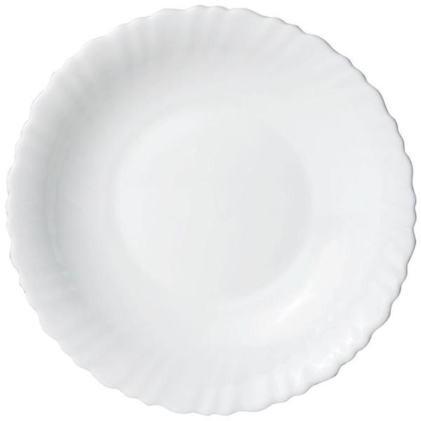 Edles 18-teiliges Geschirr-Set aus Glas, weiss, wellenförmiger Rand: Hochwertig, stilvoll und zeitlos