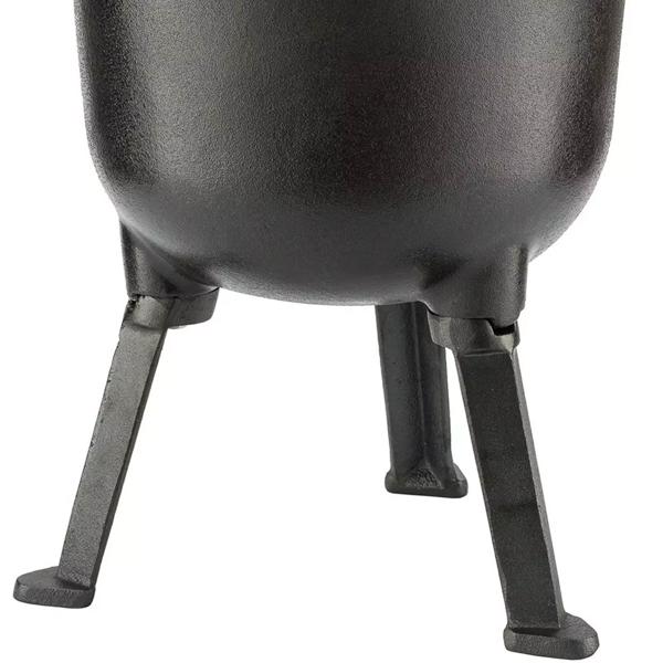 Gusseisen Camping-Kochtopf (8L): Lagerfeuertopf, schwarz, Deckel für schnelles Dampfkochen - Robust, vielseitig, für die Outdoor-Küche