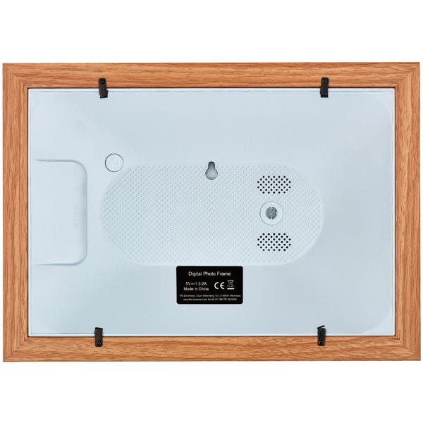 Digitaler Bilderrahmen in edlem Rahmen in heller Holzoptik mit App-Steuerung & weltweitem Bild-Upload, 10,1‘‘, für lebendige Erinnerungen