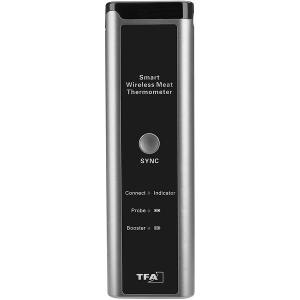 Präzises smartes Fleisch-, Braten- & Ofenthermometer, bis +300 °C, kabelloser Fühler aus Edelstahl, App-Steuerung für BBQ, Grill, Smoker, Backofen