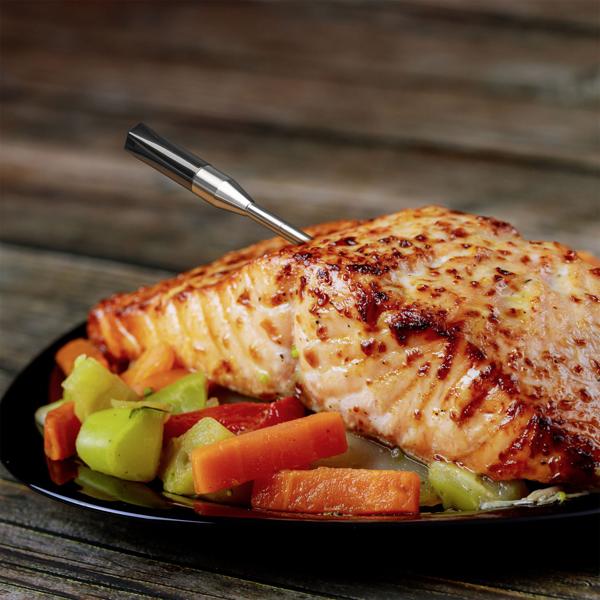 Präzises smartes Fleisch-, Braten- & Ofenthermometer, bis +300 °C, kabelloser Fühler aus Edelstahl, App-Steuerung für BBQ, Grill, Smoker, Backofen