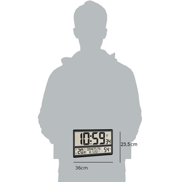 Digitale Funkuhr mit XL-Display und Raumklima-Werten, automatische Zeiteinstellung & einfache Ablesbarkeit für Büro, Wohnzimmer & Küche