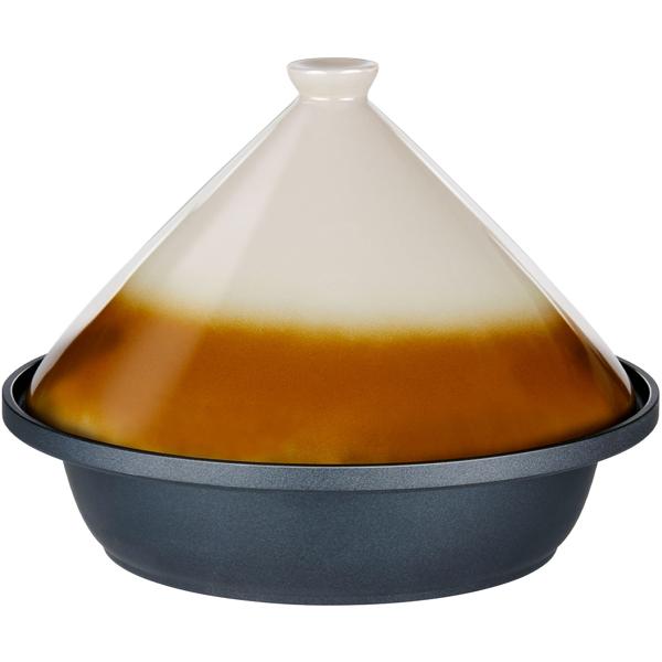 Tagine tradizionale (tajine) con coperchio in ceramica, 2,5 litri, Ø 30 cm: per brasare delicatamente e preparare piatti aromatici, cucina marocchina