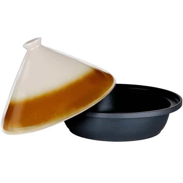 Tagine tradizionale (tajine) con coperchio in ceramica, 2,5 litri, Ø 30 cm: per brasare delicatamente e preparare piatti aromatici, cucina marocchina