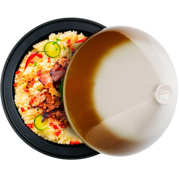 Tagine tradizionale (tajine) con coperchio in ceramica, 2,5 litri, Ø 30 cm: per brasare delicatamente e preparare piatti aromatici, cucina marocchina