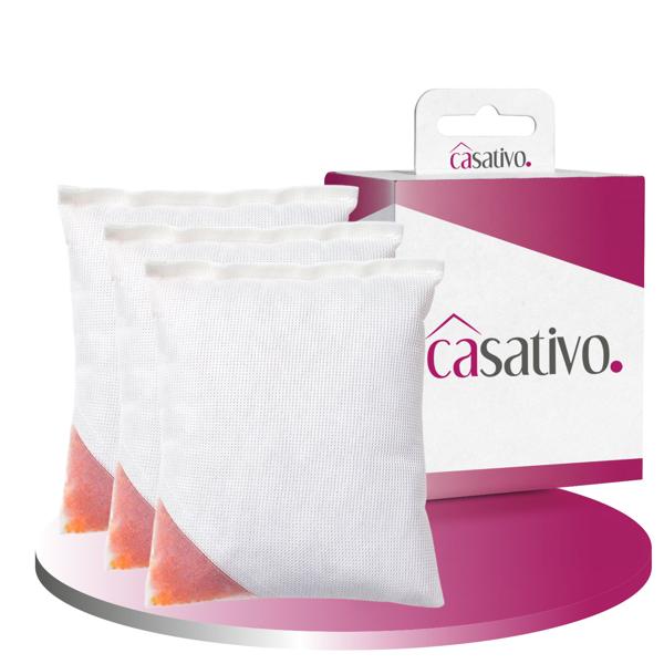 set di 3 cuscini deumidificatori per auto riutilizzabili, 500 g di granuli per 100 ml di acqua, contro l‘appannamento dei vetri e l‘umidità in auto