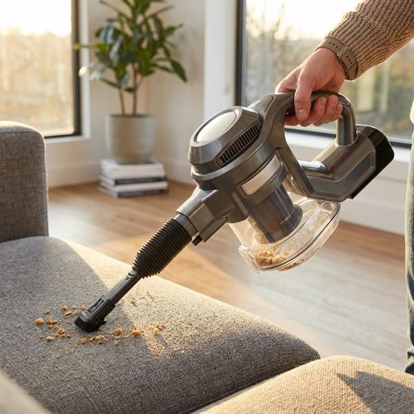 2-in1 Zyklon Akku-Staubsauger, starke 120W, anthrazit - Kabelloser Hand- & Bodenstaubsauger, leistungsstark, beutellos & leicht