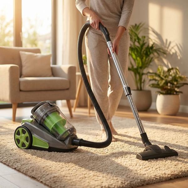 Leistungsstarker Zyklon-Bodenstaubsauger: 850W, beutellos, anthrazit-grün, Turbo-Saugkraft für gründliche Reinigung mit HEPA-Filter