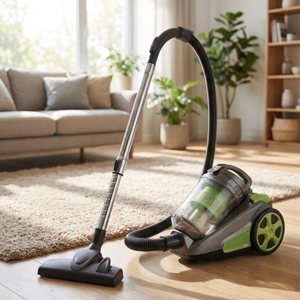 Leistungsstarker Zyklon-Bodenstaubsauger: 850W, beutellos, anthrazit-grün, Turbo-Saugkraft für gründliche Reinigung mit HEPA-Filter