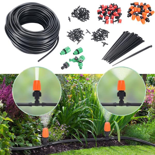 Système Arrosage Automatique 136 Pièces - Tuyau 2x 40m modulable - Économique en eau Jardin, Balcon - Compatible raccords standards