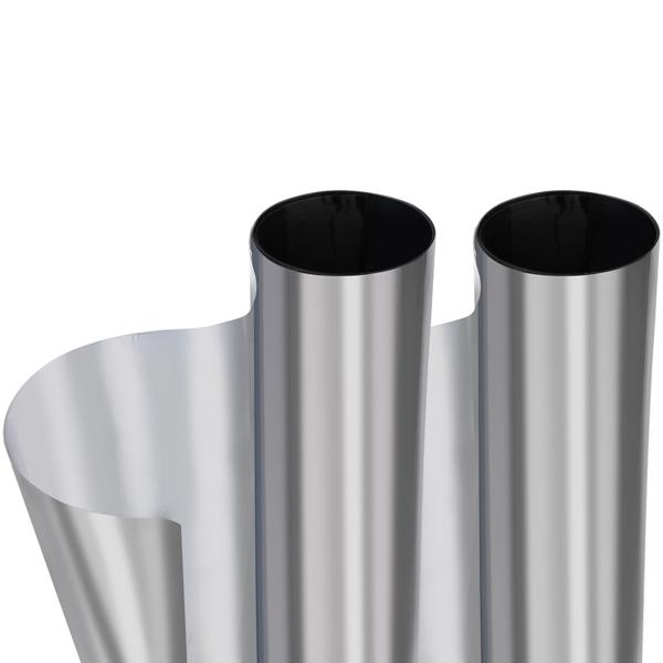 4er-Set Sichtschutzfolie silber-matt, 60 x 200 cm - selbstklebende Spiegelfolie mit UV-Schutz - hitzereduzierend & ideal für Fenster, Büro & Wohnräume