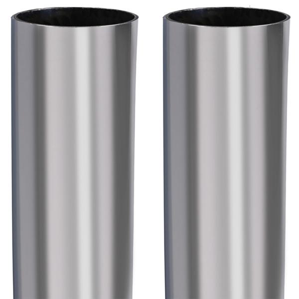 4er-Set Sichtschutzfolie silber-matt, 60 x 200 cm - selbstklebende Spiegelfolie mit UV-Schutz - hitzereduzierend & ideal für Fenster, Büro & Wohnräume