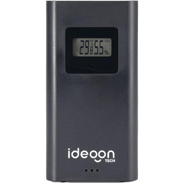 Moderne Funk-Wetterstation farbig: Rahmenloses LCD-Display für präzise Wetterprognose & Hygrometer – Mit Aussensensor