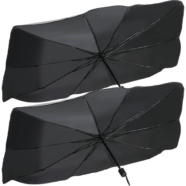 2er-Set Wärmeisolierender Sonnenschutz Windschutzscheibe 145x79cm: UV50+ Schutz – Hält Auto kühl, schützt Innenraum & Armaturen effektiv